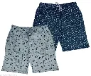 Men's Cotton Shorts pack of 2 Stylish Printed Cotton Shorts for men. Grey and Blue Color All over Printed Shorts